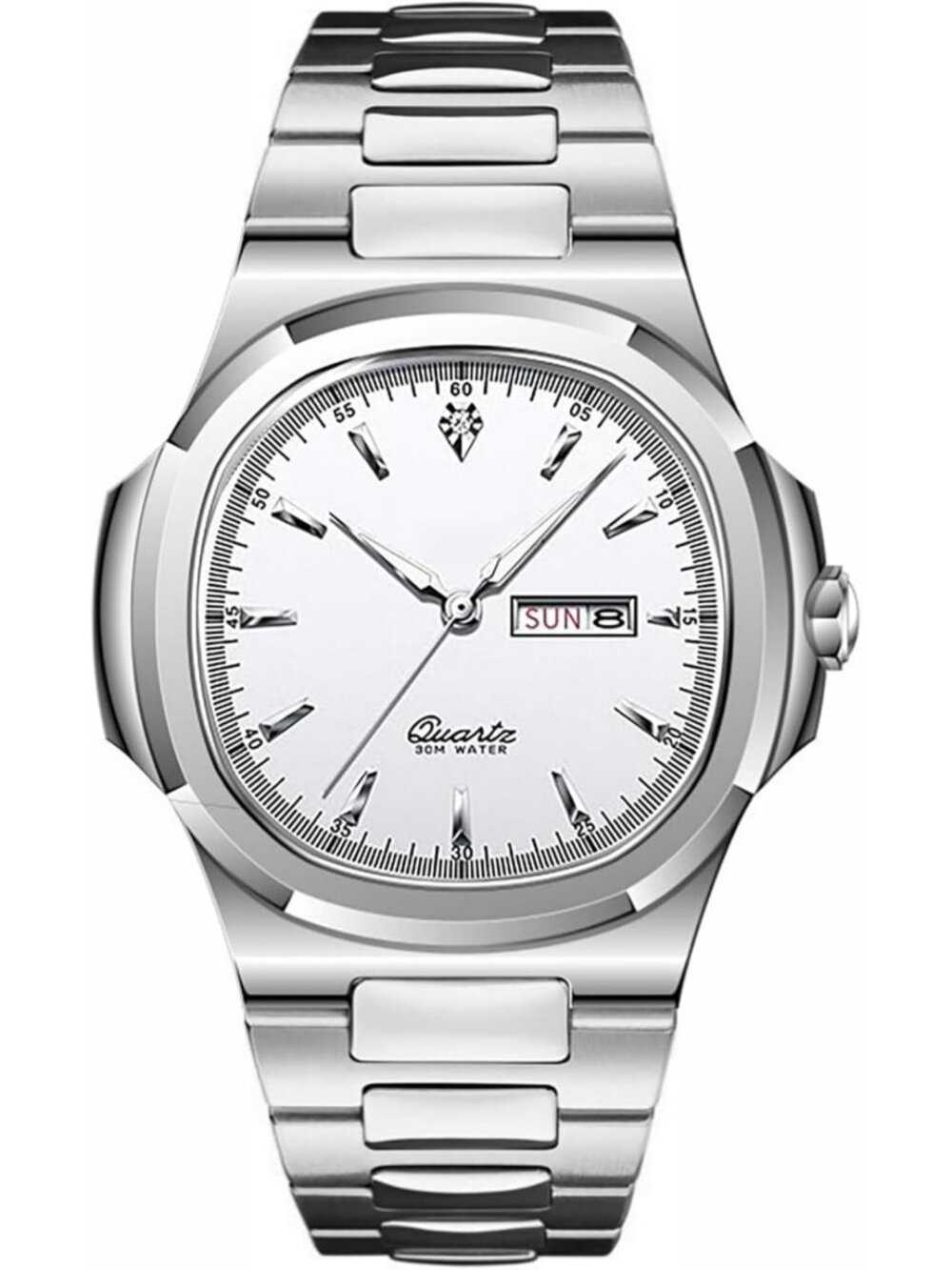 Stylish Waterproof Men's Quartz Watch with Luminous Dial & Stainless Steel Strap